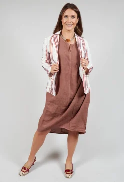 Streaked Summer Jacket in Naturale / Brick