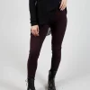 Stretch Fit Long Leggings in Plum