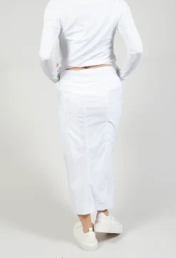Stretch Fit Pencil Skirt in White