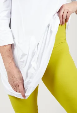 Stretch Leggings in Turnups in Lime