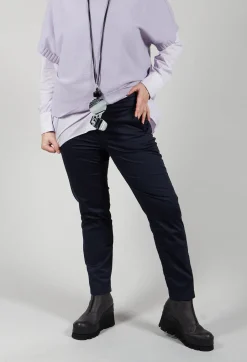 Stretchy Trousers with Pockets in Night