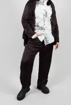 String Cuff Trousers in Black