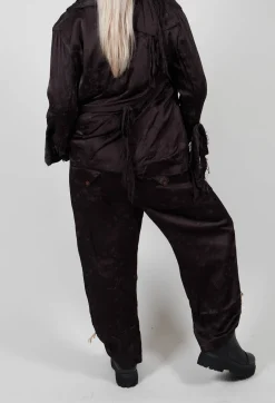 String Cuff Trousers in Black