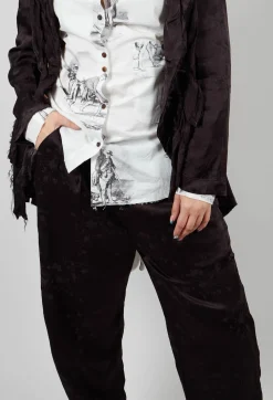 String Cuff Trousers in Black