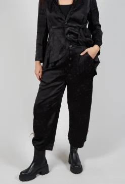String Cuff Trousers in Black