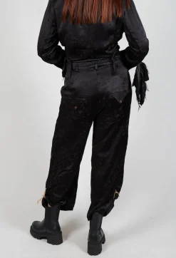 String Cuff Trousers in Black