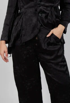 String Cuff Trousers in Black