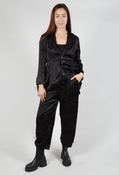 String Cuff Trousers in Black