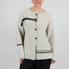 Stripe Cardigan in Panna and Rig Nera