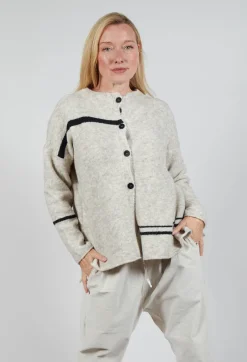 Stripe Cardigan in Panna and Rig Nera