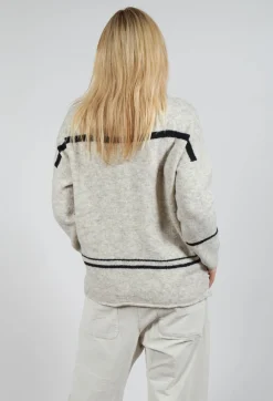 Stripe Cardigan in Panna and Rig Nera