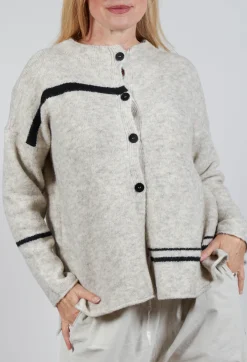 Stripe Cardigan in Panna and Rig Nera