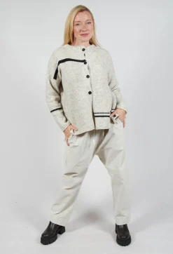 Stripe Cardigan in Panna and Rig Nera