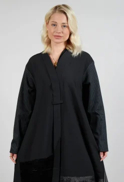 Stripe Coat in Black