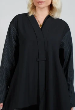 Stripe Coat in Black