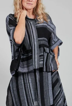 Stripe Jacket in Black and Grey