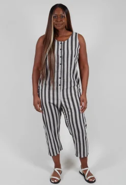 Stripe Jumpsuit in Light Grey