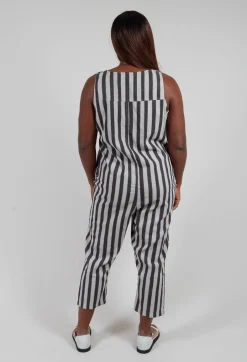 Stripe Jumpsuit in Light Grey