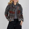 Stripe Pin Cardigan in Orange Glitter