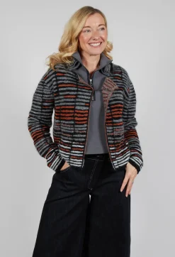 Stripe Pin Cardigan in Orange Glitter