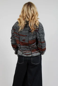Stripe Pin Cardigan in Orange Glitter