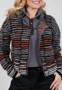 Stripe Pin Cardigan in Orange Glitter