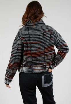 Stripe Pin Cardigan in Orange Glitter