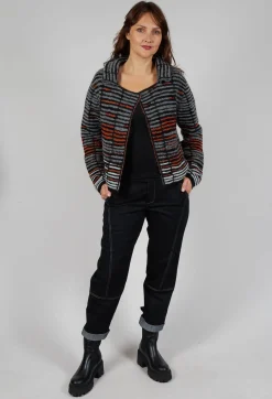 Stripe Pin Cardigan in Orange Glitter