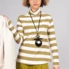Stripe Roll Neck Jumper in Riga Cedro