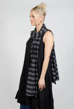Stripe Scarf in Black and Grey