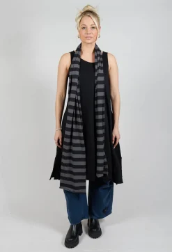 Stripe Scarf in Black and Grey