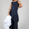 Stripe Sleevless Top in Navy