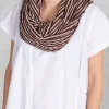 Stripe Snood in Bordeaux