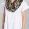 Stripe Snood in Military Green/Ecru