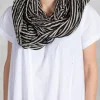 Stripe Snood in Nero/Ecru