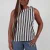 Stripe Top in Light Grey