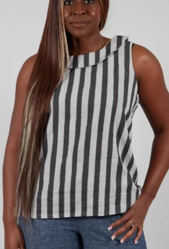 Stripe Top in Light Grey