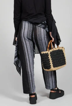Stripe Trousers in Black and Grey