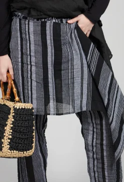 Stripe Trousers in Black and Grey