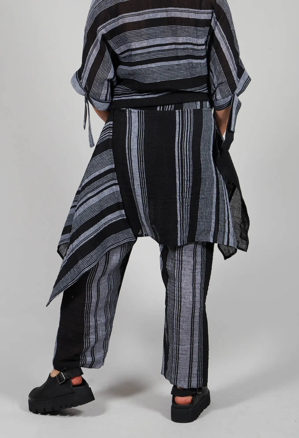 Stripe Trousers in Black and Grey