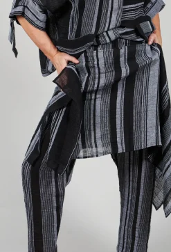 Stripe Trousers in Black and Grey