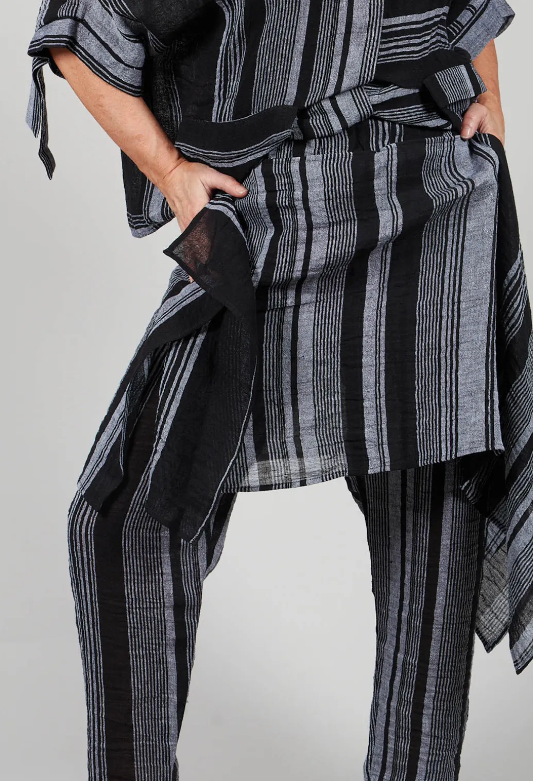 Stripe Trousers in Black and Grey