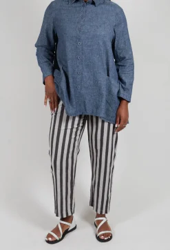 Stripe Trousers in Light Grey