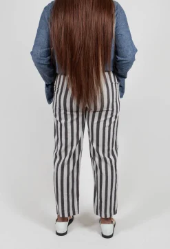 Stripe Trousers in Light Grey