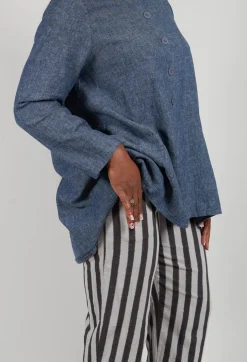 Stripe Trousers in Light Grey