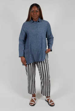 Stripe Trousers in Light Grey