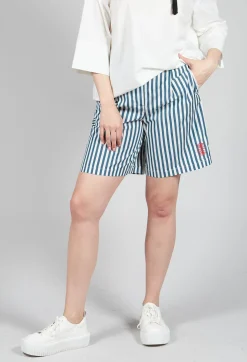 Striped Bermuda Shorts in Poseidon Green