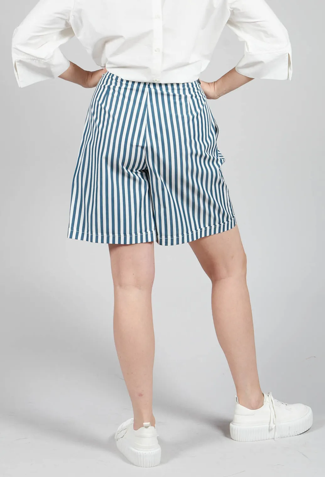 Striped Bermuda Shorts in Poseidon Green