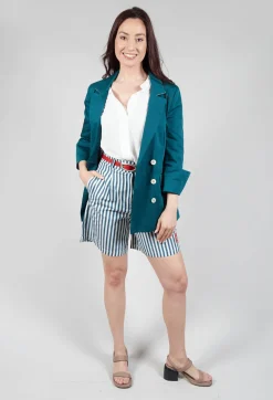 Striped Bermuda Shorts in Poseidon Green