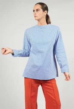 Striped Blouse in Night Blue
